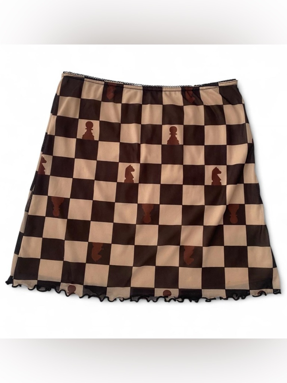 Urban Outfitters Chess Mesh Mini Skirt